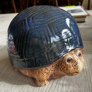 Vintage Blue Turtle Tortoise Outdoor Decor Lawn Piece